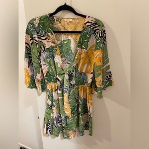 Tropical print romper